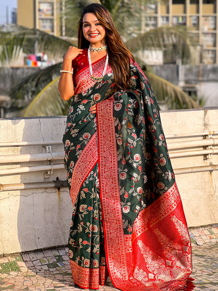 Premium Banarasi Soft Silk Saree With Blouse Piece