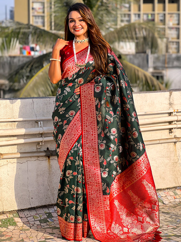 Premium Banarasi Soft Silk Saree With Blouse Piece