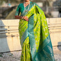 Premium Banarasi Soft Silk Saree With Blouse Piece