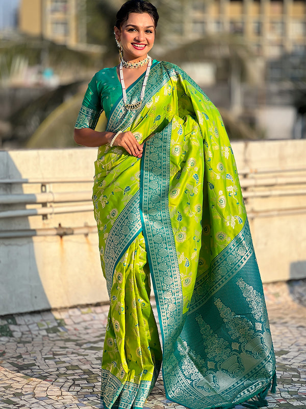 Premium Banarasi Soft Silk Saree With Blouse Piece