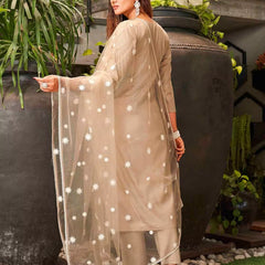 Premium Silk Blend Ethnic Suit Set With Net Dupatta