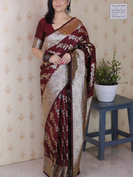 Premium Banarasi Soft Silk Saree With Blouse Piece