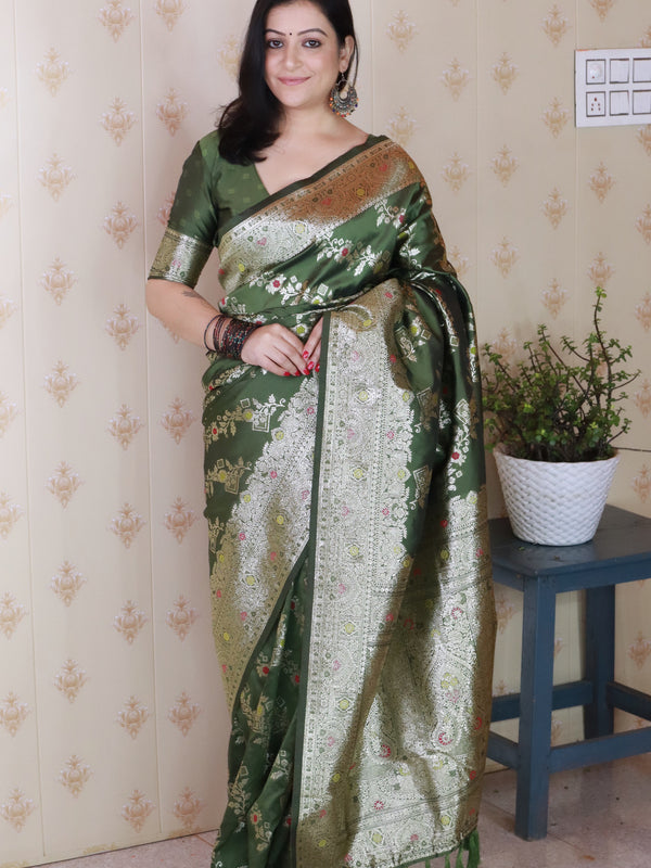 Premium Banarasi Soft Silk Saree with Blouse Piece