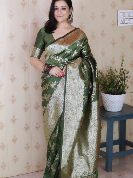 Premium Banarasi Soft Silk Saree With Blouse Piece