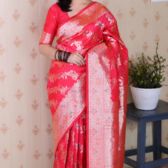 Premium Banarasi Soft Silk Saree with Blouse Piece