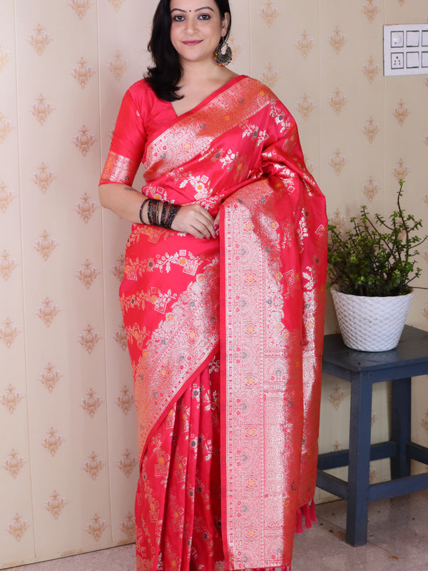 Premium Banarasi Soft Silk Saree with Blouse Piece