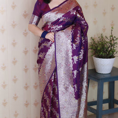 Premium Banarasi Soft Silk Saree with Blouse Piece