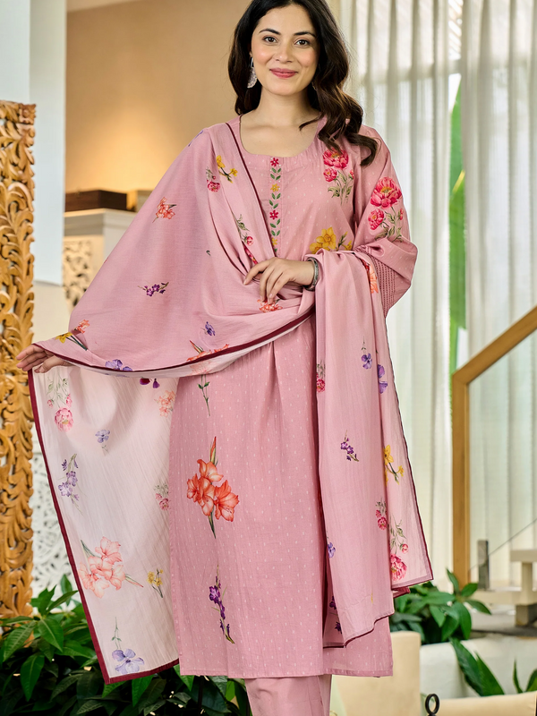 Women's Maslin Printed Dupatta Set