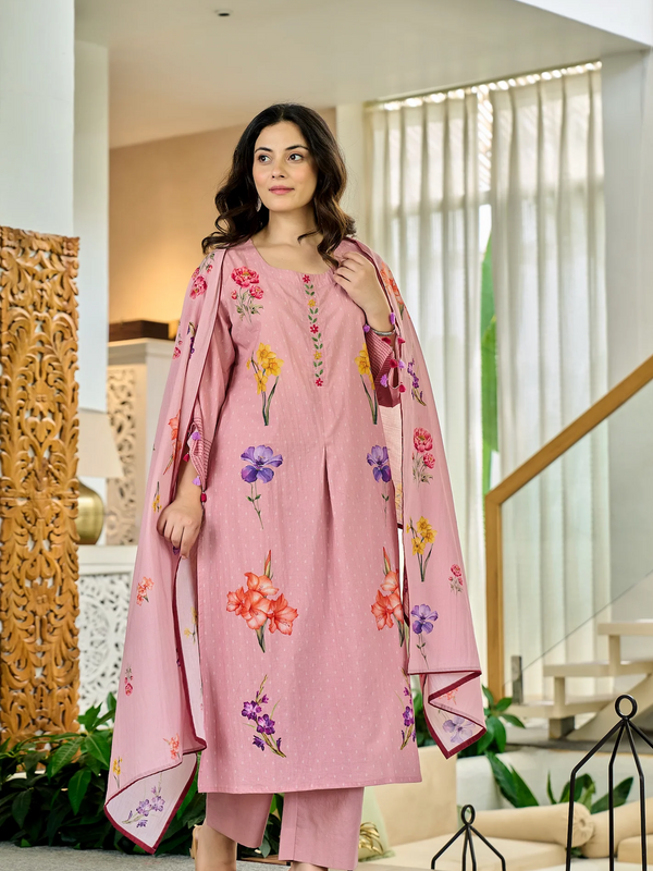 Women's Maslin Printed Dupatta Set