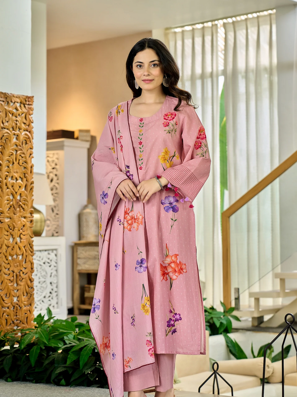 Women's Maslin Printed Dupatta Set