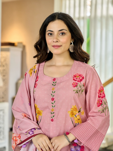 Women's Maslin Printed Dupatta Set