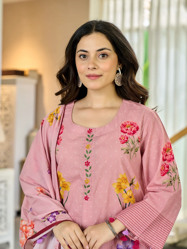 Women's Maslin Printed Dupatta Set