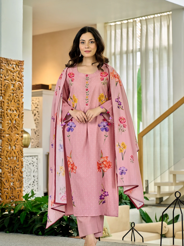Women's Maslin Printed Dupatta Set