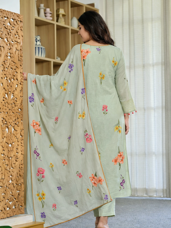 Women's Maslin Printed Dupatta Set