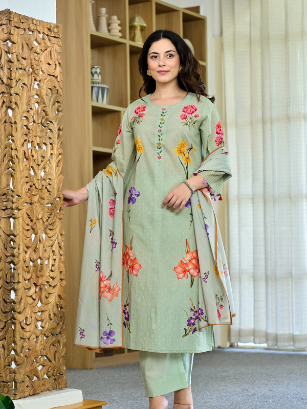 Women's Maslin Printed Dupatta Set