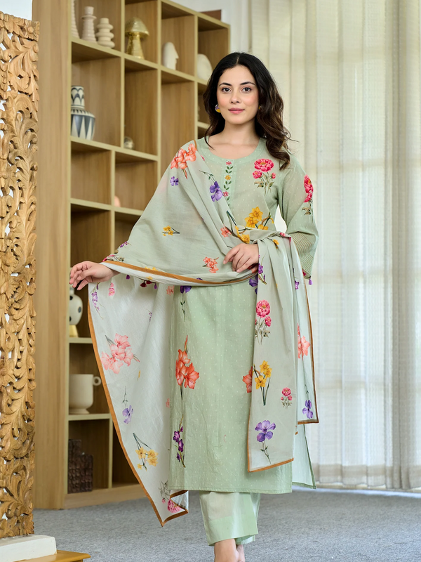 Women's Maslin Printed Dupatta Set