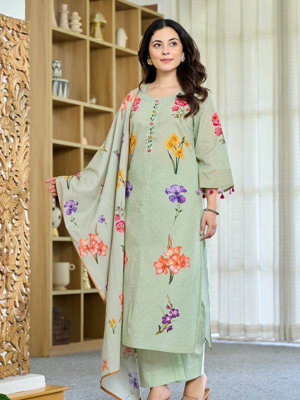 Women's Maslin Printed Dupatta Set