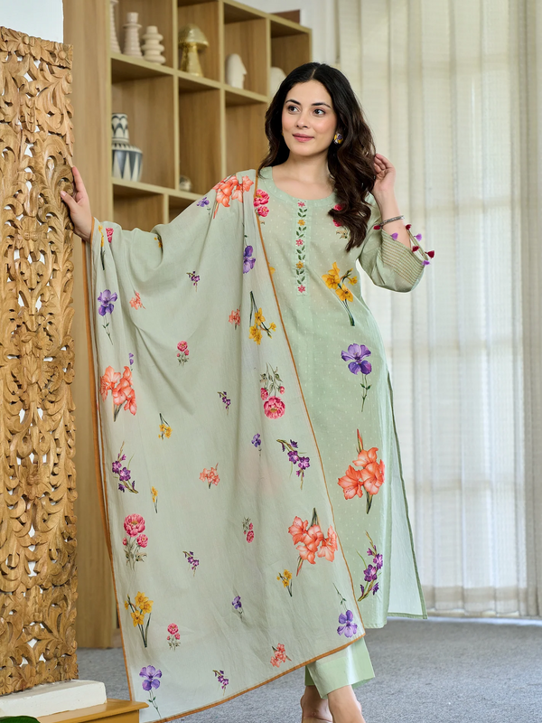 Women's Maslin Printed Dupatta Set