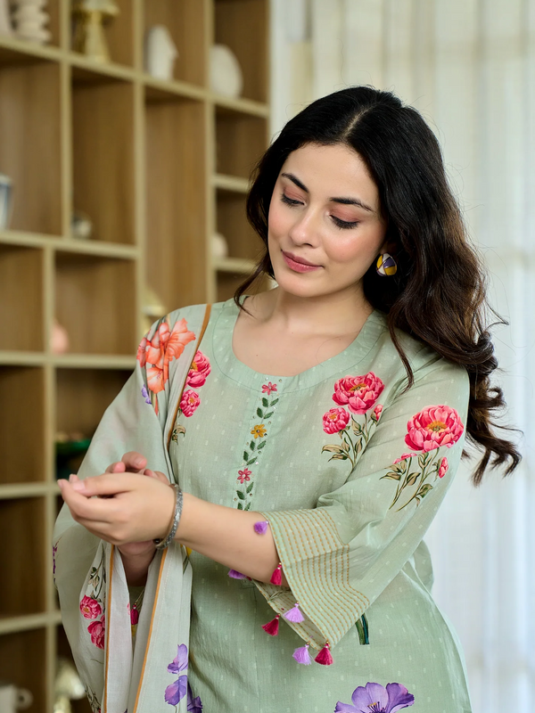 Women's Maslin Printed Dupatta Set