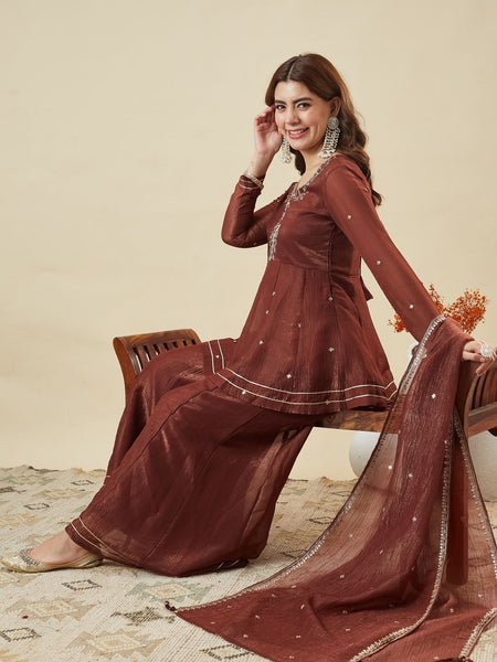 Silk Kurta Set With Silk Dupatta