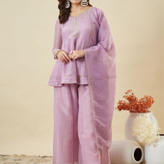Silk Kurta Set With Silk Dupatta