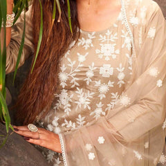 Premium Silk Blend Ethnic Suit Set With Net Dupatta