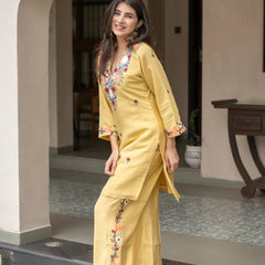 Women's French Crepe Embroidered Co-Ord Set
