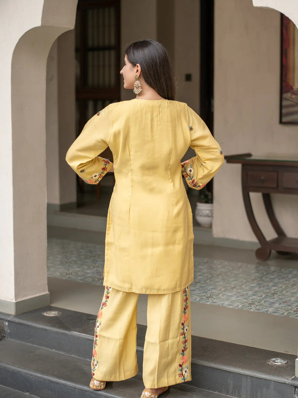 Women's French Crepe Embroidered Co-Ord Set