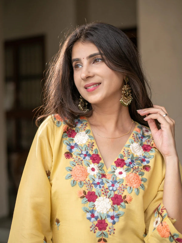 Women's French Crepe Embroidered Co-Ord Set