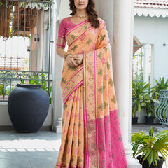 Woven Design Zari Organza Patola Saree With Blouse Piece