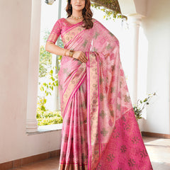 Woven Design Zari Organza Patola Saree With Blouse Piece