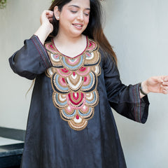 French Crepe Embroidered Kurta Pant Set