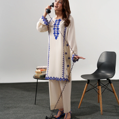 Chanderi Silk Embroidered Kurta Pant Set