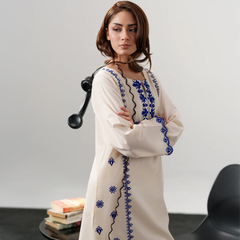 Chanderi Silk Embroidered Kurta Pant Set