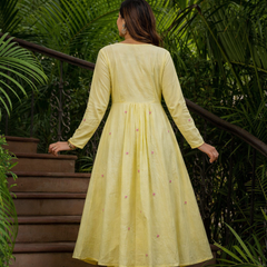 Women’s Chanderi Silk Embroidered Kurti With Bottom & Chanderi Dupatta Set