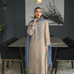 Chanderi Silk Kurta Set With Chinon Dupatta