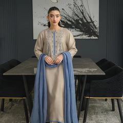 Chanderi Silk Kurta Set With Chinon Dupatta