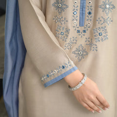 Chanderi Silk Kurta Set With Chinon Dupatta