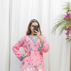 Women A-Line Rayon Co-ord Set with Digital Print