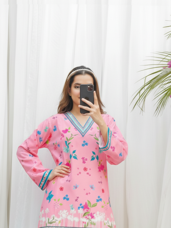 Women A-Line Rayon Co-ord Set with Digital Print