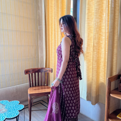 Women's Rayon Slub Printed Kurta Palazzo & Dupatta Set
