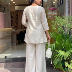 Silk Kurta Set With Silk Plazzo & Inner