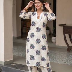 Women's Cotton Straight Kurta Pant Set