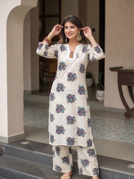 Women's Cotton Straight Kurta Pant Set