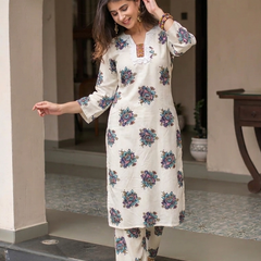 Women's Cotton Straight Kurta Pant Set
