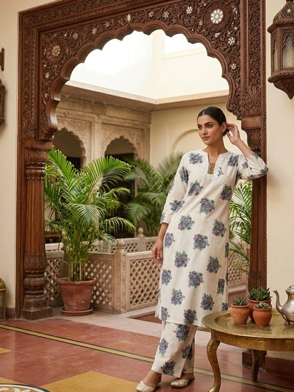 Women's Cotton Straight Kurta Pant Set