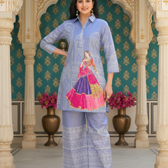 Women A-Line Rayon Co-ord Set With Digital Print