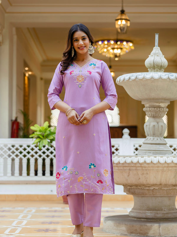 Women's Viscose Gadhwal Embroidered Beads Kurta with Bottom & Jacquard Tabby Organza Dupatta Set