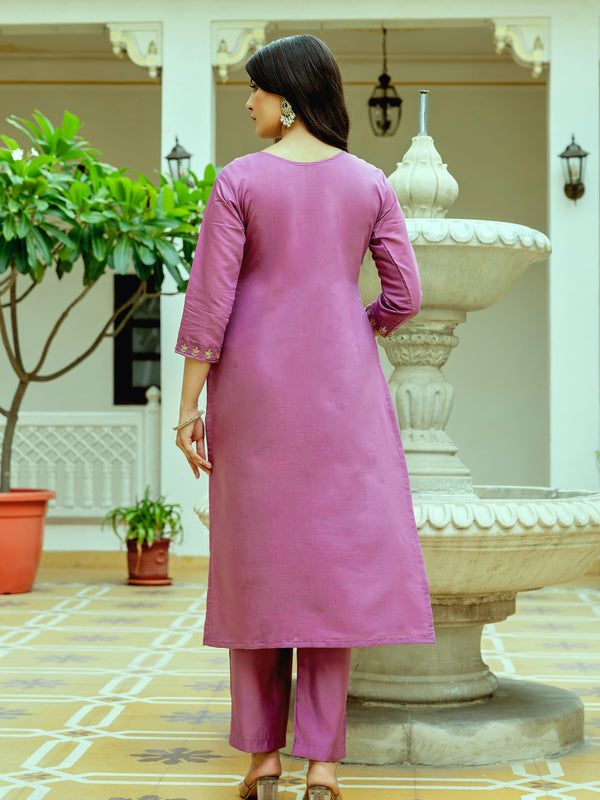 Women's Viscose Chanderi Silk Embroidered Beads Kurta with Bottom & Tabby Organza Dupatta Set  👗 Product Details 👗