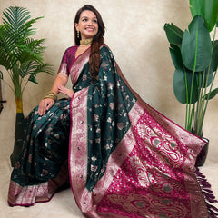 Premium Banarasi Soft Silk Saree With Blouse Piece